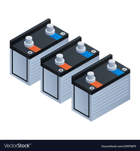 Pack Battery Icon Isometric Style Royalty Free Vector Image