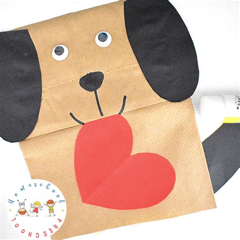 How To Make A Paper Bag Dog Valentine Craft For Kids