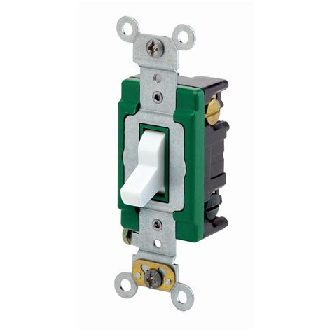 Leviton 30 Amp Industrial Grade Heavy Duty 3 Way Toggle Switch White