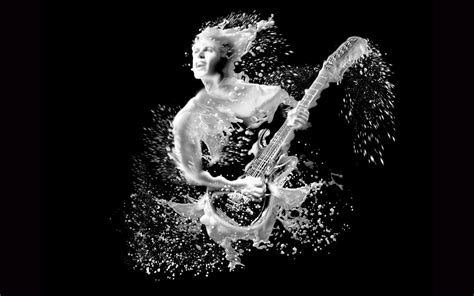 Online Crop Man Playing Electric Guitar Wallpaper Black Background