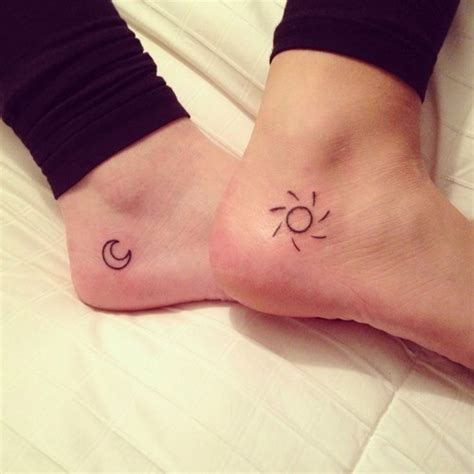 Small And Cute Sun And Moon Foot Tattoo Tattooimagesbiz