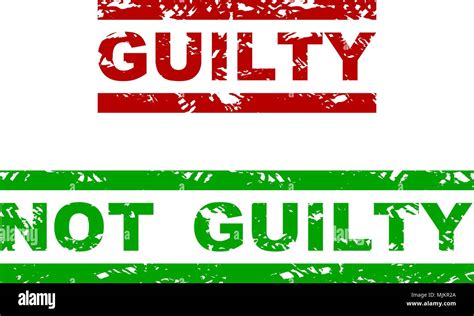 Guilty And Not Guilty Rubber Stamp Badge Justified Grunge Emphasize