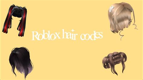 Roblox Hair Codes Youtube