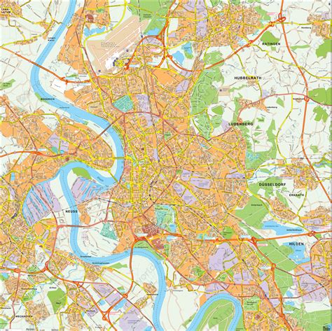 Digital City Map Düsseldorf 180 The World Of