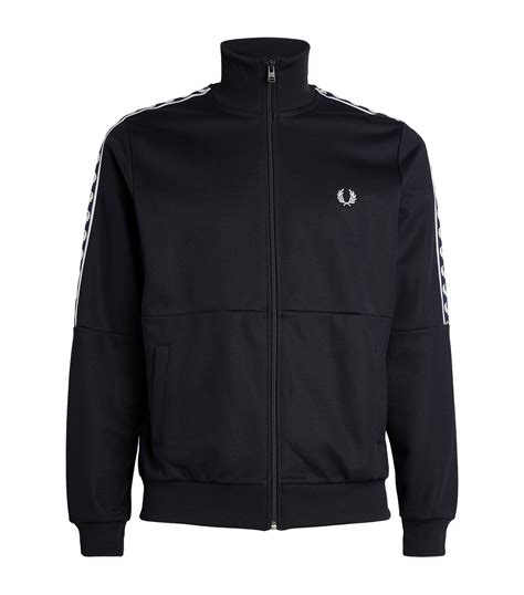 fred perry navy taped zip up track jacket harrods uk