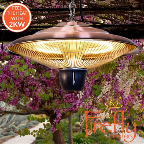 What they lack in mobility, however, they make up for in heat. 2kW IP34 Infrared Hanging Patio Heater in Copper with Remote by Heatlab® £84.99