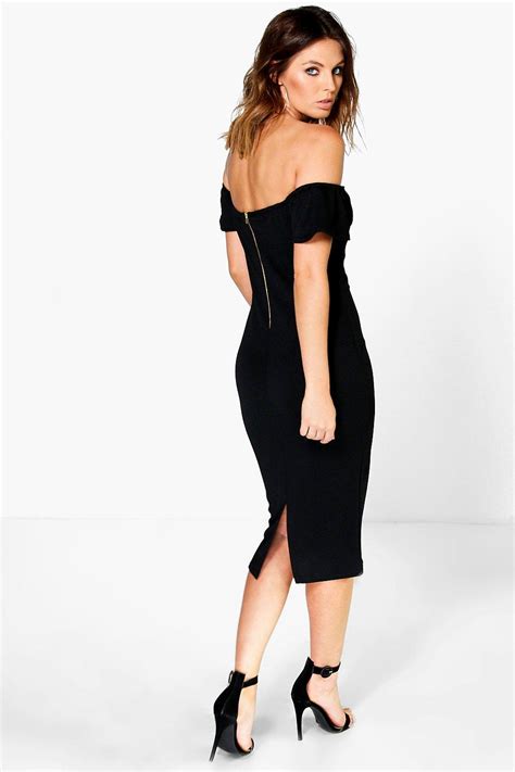 Boohoo Womens Mia Sweetheart Neck Off Shoulder Midi Dress Ebay