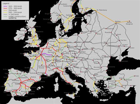 Europe High Speed Rail Map Secretmuseum