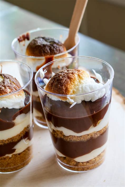 For crunch in every bite, mix in chopped walnuts, almonds, or other nuts into this chocolate cookie dough. S'mores Cheesecake Shooters - Wright Family Table