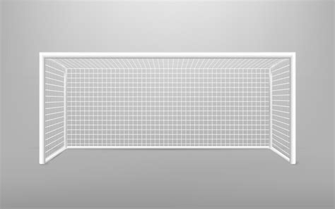 サッカーサッカーゴール現実的なスポーツ用品透明な背景に分離された影のサッカーゴールベクトル図 プレミアムベクター