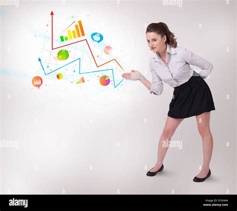 Young Business Woman Presenting Stock Photo Alamy