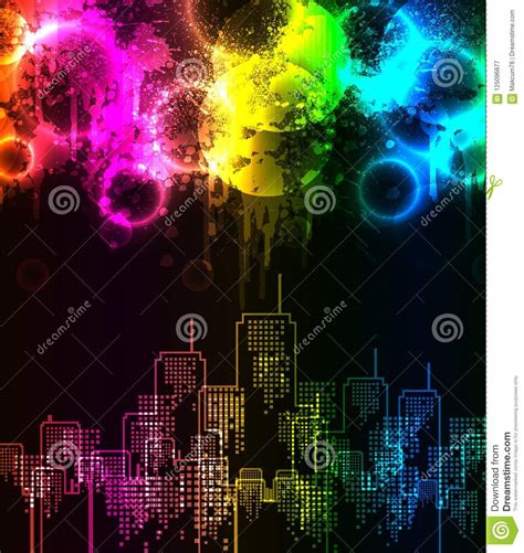 Abstract Grunge Rainbow City Stock Vector Illustration Of Banner