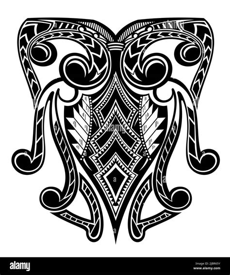 Tribal Art Tattoo Sleeve In Polynesian Aboriginal Style Stock Vector
