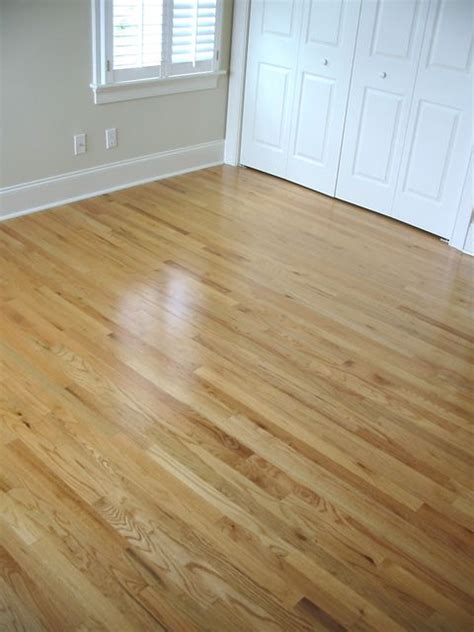 We used this product on our newly sanded and stained red oak floors in the whole downstairs of our house. Red Oak with water based finish | Red oak hardwood floors ...