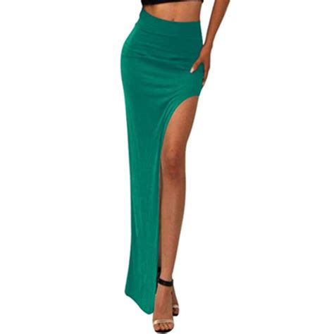 Womens Clothing Spring Summer 2015 Hot Sexy High Waist Side Open Leg Slit Fashion Lady Skirts