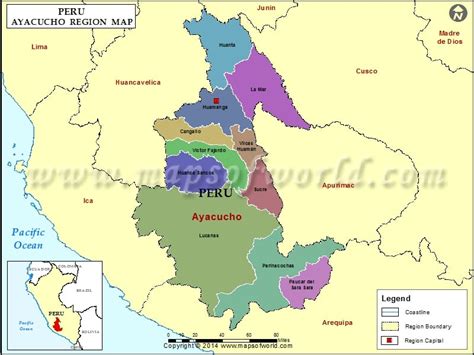 Ayacucho Map Ayacucho Peru Map