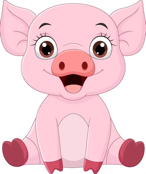 Sessão de desenhos animados de porco bebê fofo Vetor Premium