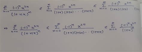 real analysis upper bound of sum {n 0} { infty} frac{ 1 n x {2n}}{ 1 x 1 2x 1 3x cdots