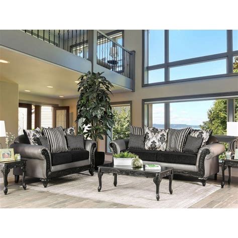 Midleton Living Room Set Gray Black Furniture Of America