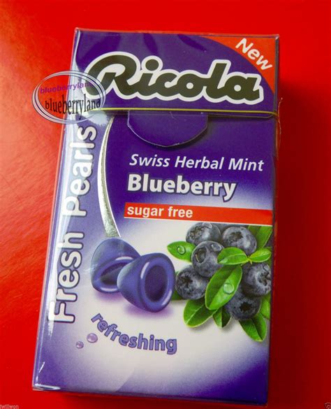 Ricola Swiss Herbal Blueberry Sugar Free Mint Pearls Candy 2 Packs