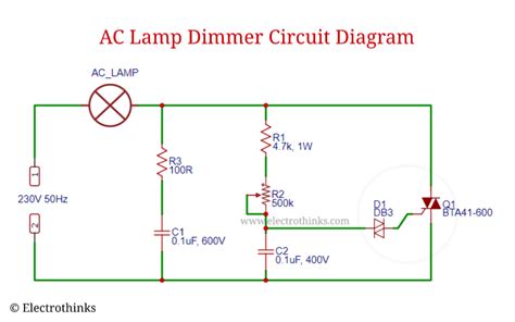 Ac Lamp Dimmer Circuit Working Explanation Electrothinks