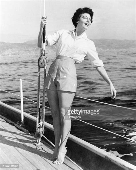 Hanging Onto The Boats Rigging Actress Ava Gardner Enjoys A Breezy News Photo Getty Images