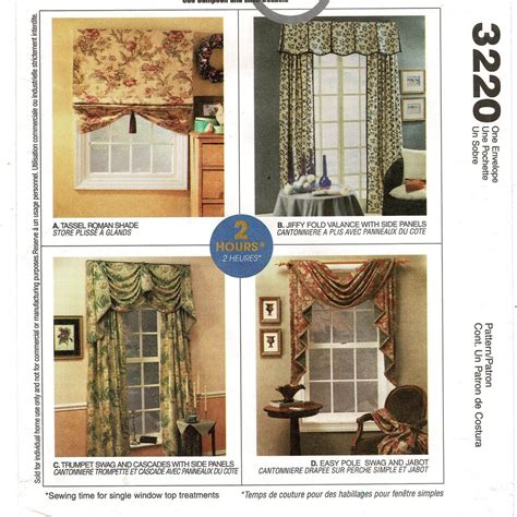 Mccalls 3220 Curtains Shades Valance Sewing Pattern Home Dec In A Sec