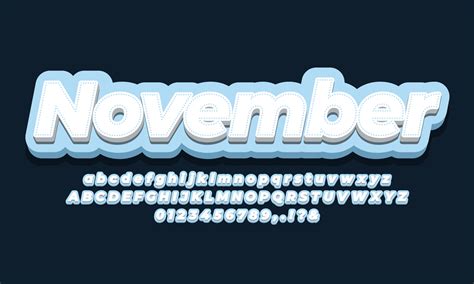 November Month Font 3d Blue Design 5251104 Vector Art At Vecteezy