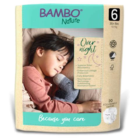 Bambo Nature Overnight Baby Diapers With Tabs Heavy Absorbency Carewell