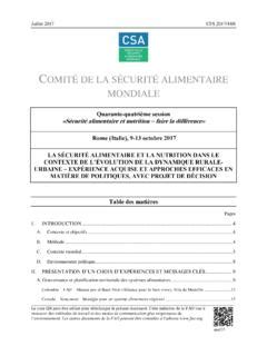 COMITÉ DE LA SÉCURITÉ ALIMENTAIRE MONDIALE comit de la s curit alimentaire