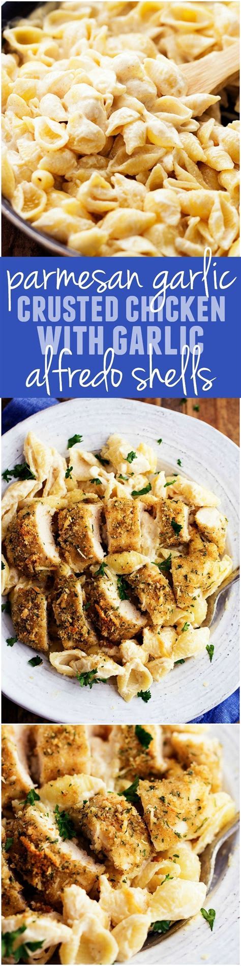 This super easy parmesan crusted chicken recipe tastes just like the longhorn restaurant! Parmesan Garlic Crusted Chicken with Garlic Alfredo Shells ...