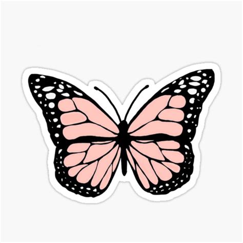 Light Pink Butterfly Sticker For Sale By Sydwallach Redbubble