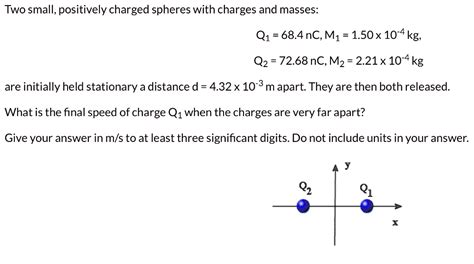 Solved Two Small Positively Charged Spheres With Charges And Masses