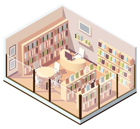 Download Isometric interior of bookstore or library 1266010 - Download Free Vectors, Clipart Graphics ...