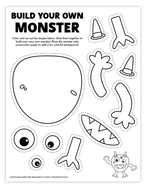 Make Your Own Monster Printable Get Your Hands On Amazing Free