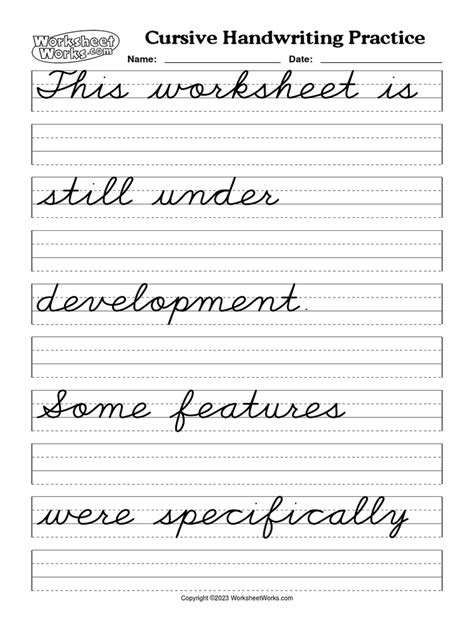 Worksheetworks Cursive Handwriting Practice 1 Pdf