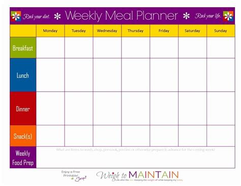 20 30 Day Meal Plan Template