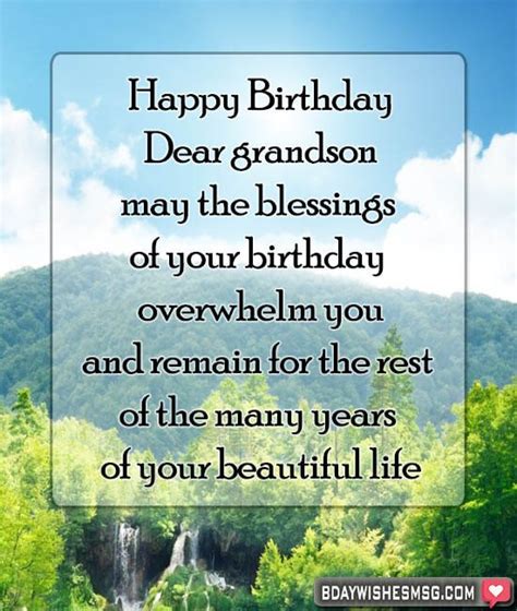 Best 20 Birthday Wishes For Grandson Bdaywishesmsg