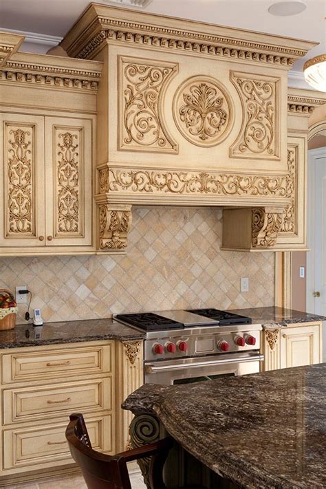 Carving Kitchen Hood And Cabients Luxury Kitchen Design Luxury