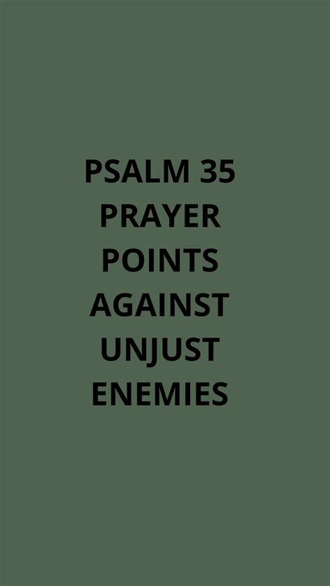 Psalm 35 Prayer Points Against Unjust Enemies Prayer Points