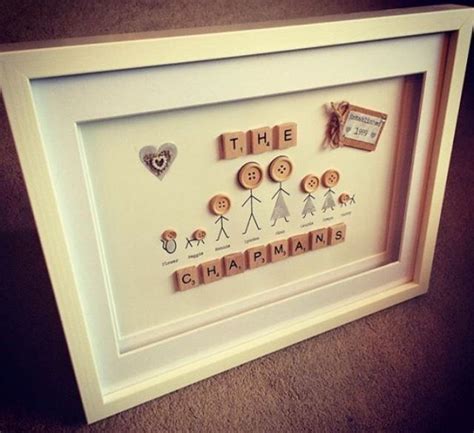 Scrabble Letter Frame Stickman People Button Frame Personalised