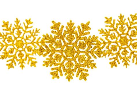 Golden Snowflake Isolated On White Stock Image Colourbox