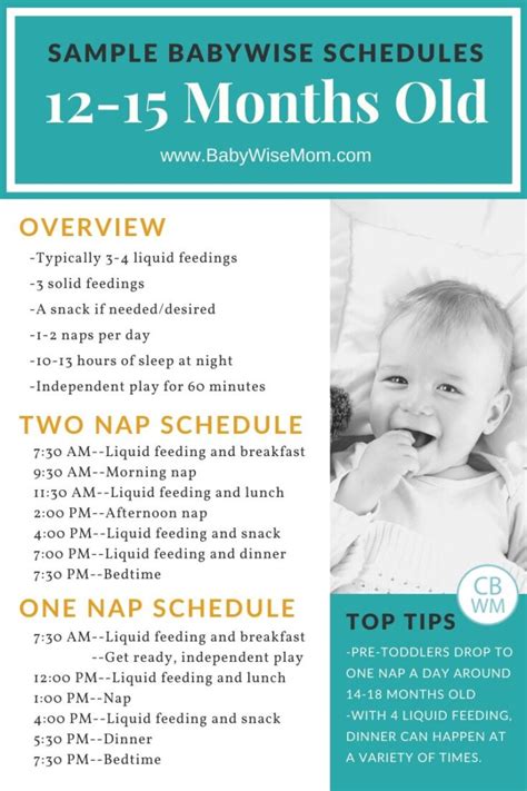 Babywise Sample Schedules 12 15 Months Old Babywise Mom