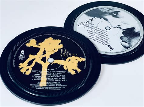 U2 2 Vinyl Record Label Coasters Etsy