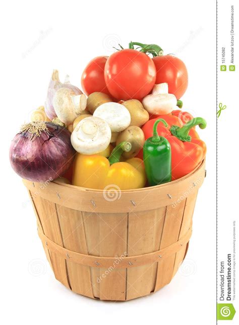 Maybe you would like to learn more about one of these? Vegetables In Wooden Bushel Basket. Stock Photo - Image of ...