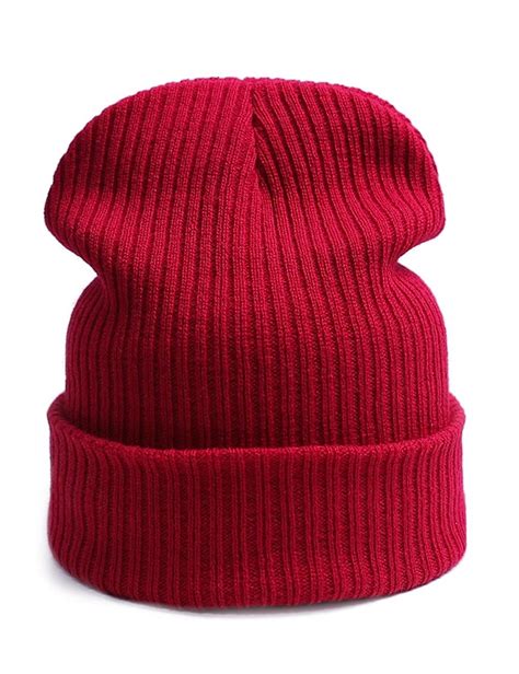 Slouchy Beanie Casual Knitted Dark Red1 C718549zi5u Beanie Hats