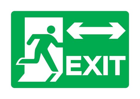 Exit Green Sign Isolate On White Backgroundvector Illustration Eps10