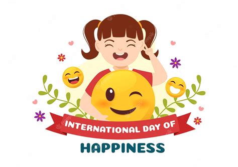 Premium Vector World Happiness Day Celebration Illustration With Kids