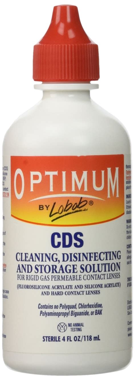 For moistening of daily and extended wear soft (hydrophilic), rigid gas permeable (silicone acrylate and fluorosilicone acrylate such as boston. Buy Optimum by Lobob - CDS Cleaning Disinfecting and ...
