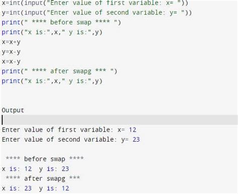 Python Program To Swap Two Numbers Without Temporary Variable